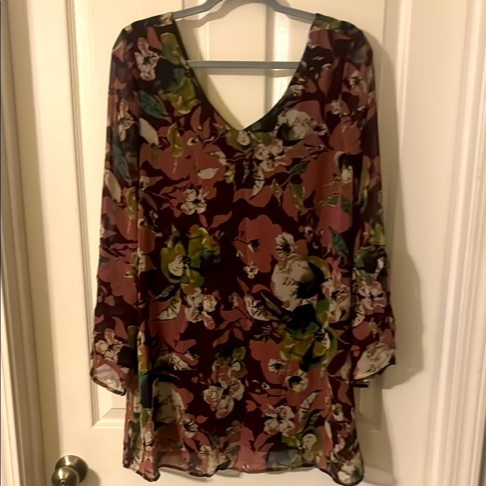 Floral V-Neck Blouse - Multicolor #35